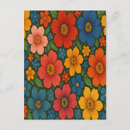 Helles Muster nahtloser Wildblume Feiertagspostkarte