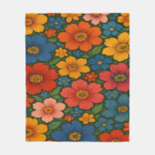 Helles Muster nahtloser Wildblume Fleecedecke (Vorderseite)