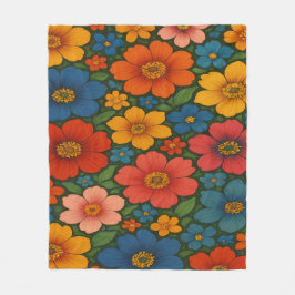 Helles Muster nahtloser Wildblume Fleecedecke