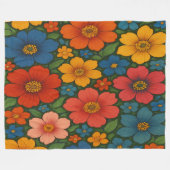 Helles Muster nahtloser Wildblume Fleecedecke (Vorderseite (Horizontal))