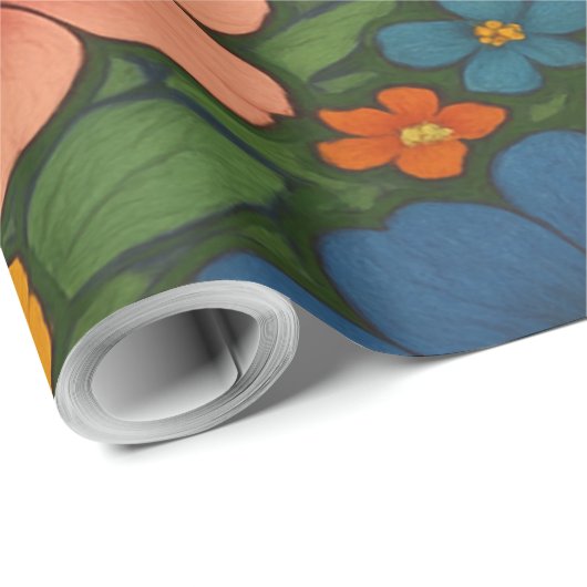 Helles Muster nahtloser Wildblume Geschenkpapier (Rolleneckpunkt)