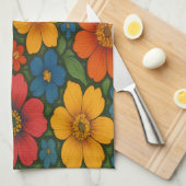 Helles Muster nahtloser Wildblume Geschirrtuch (Viertel Falte)