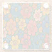 Helles Muster nahtloser Wildblume Glasuntersetzer (Rückseite)