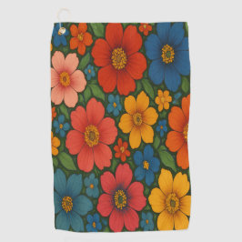 Helles Muster nahtloser Wildblume Golfhandtuch