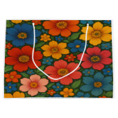 Helles Muster nahtloser Wildblume Große Geschenktüte (Vorderseite)