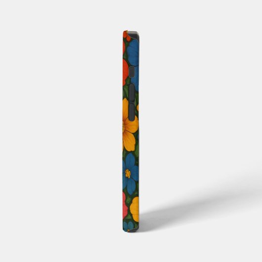 Helles Muster nahtloser Wildblume iPhone Hülle (Linke Seite)