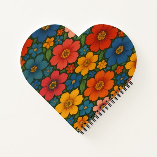 Helles Muster nahtloser Wildblume Notizblock (Rückseite)