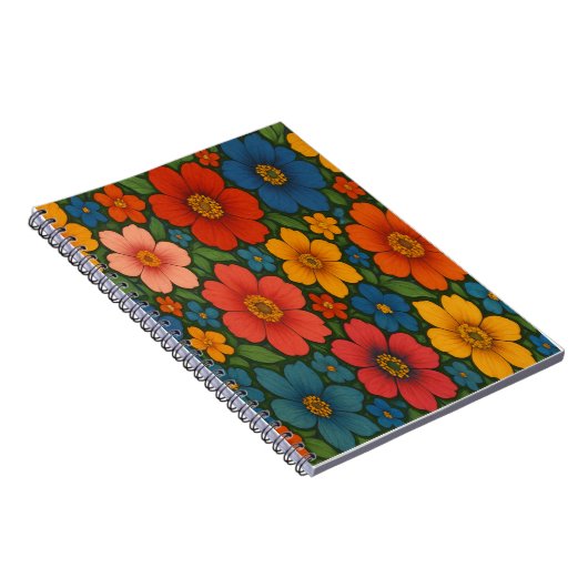 Helles Muster nahtloser Wildblume Notizblock (Rechte Seite)