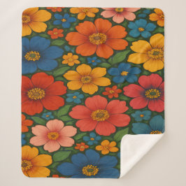 Helles Muster nahtloser Wildblume Sherpadecke