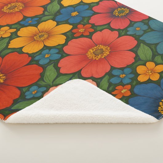 Helles Muster nahtloser Wildblume Sherpadecke (3/4)