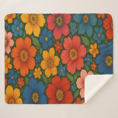 Helles Muster nahtloser Wildblume Sherpadecke (Vorderseite (Horizontal))