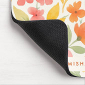 Helles Muster Rosa Orange Aquarell Blumenmuster Mousepad (Ecke)