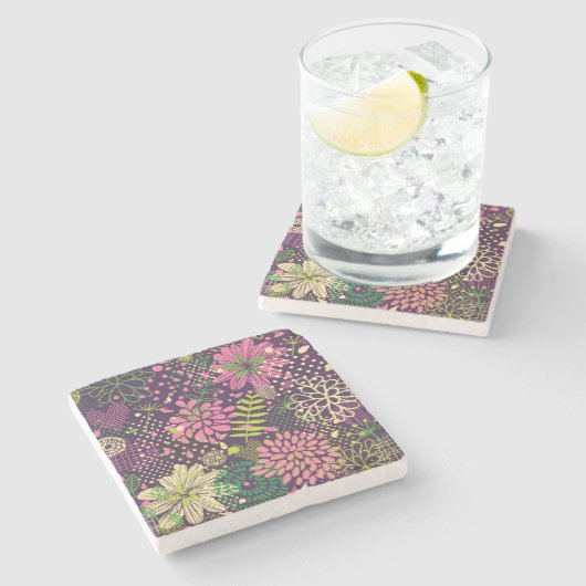 Helles Muster Steinuntersetzer (Seitenansicht)