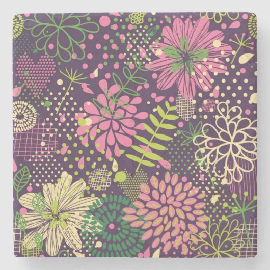 Helles Muster Steinuntersetzer (Vorderseite)