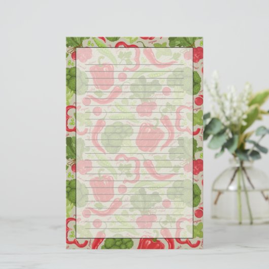 Helles Muster vom Frischgemüse Briefpapier (Stehend Vorderseite)