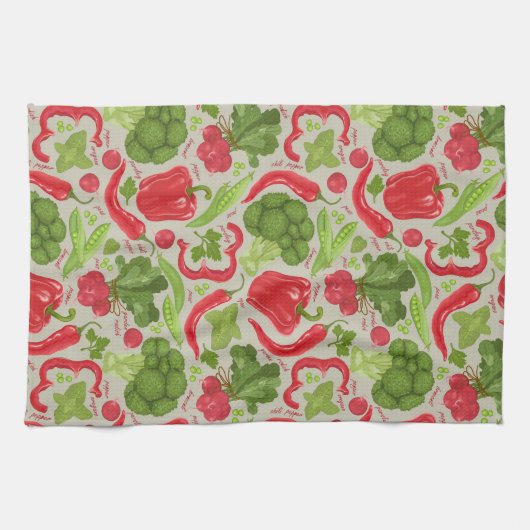 Helles Muster vom Frischgemüse Geschirrtuch (Horizontal)