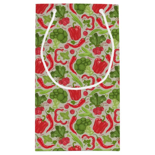 Helles Muster vom Frischgemüse Kleine Geschenktüte (Rückseite)
