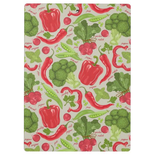 Helles Muster vom Frischgemüse Klemmbrett (Rückseite)