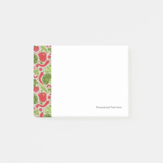 Helles Muster vom Frischgemüse Post-it Klebezettel (Vorderseite)
