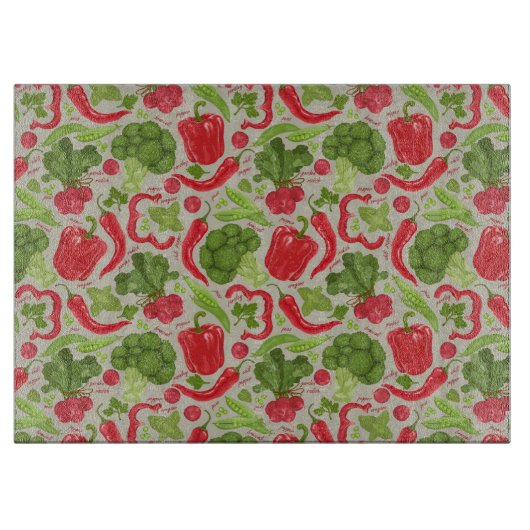 Helles Muster vom Frischgemüse Schneidebrett (Vorderseite)