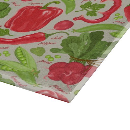 Helles Muster vom Frischgemüse Schneidebrett (Ecke)