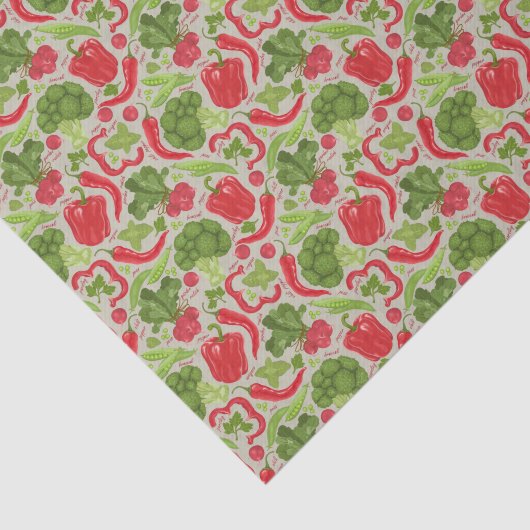 Helles Muster vom Frischgemüse Seidenpapier (Ausschnitt)