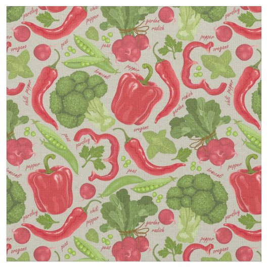 Helles Muster vom Frischgemüse Stoff (Nahaufnahme)