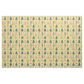 Helles Muster Xmas Bäume und santa rot gelb Stoff (Fat Quarter (45,7 x 55,9 cm))