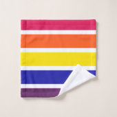 Helles mutiges buntes Streifen-Bad-Tuch-Set Badhandtuch Set (Waschlappen)