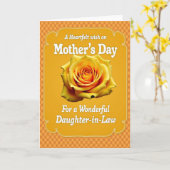 Helles Muttertagsgeschenk in Orange Karte (Gelbe Blume)