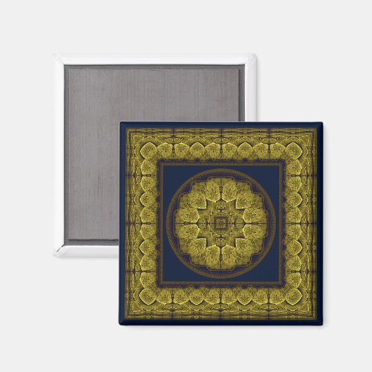Helles mystisches orientalisches Fraktal Magnet (Vorderseite/Rückseite)
