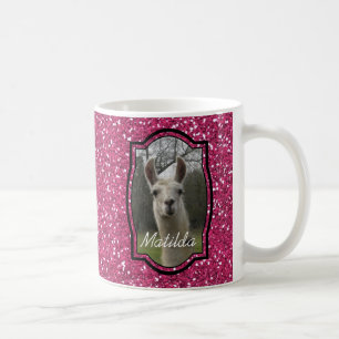 Helles n-Funkelnlama im Pink Kaffeetasse