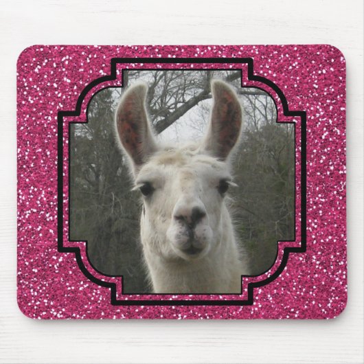 Helles n-Funkelnlama im Pink Mousepad (Vorne)
