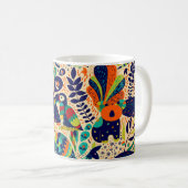 Helles, nahtloses Muster. Gelber floraler Hintergr Kaffeetasse (VorderseiteRechts)