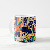 Helles, nahtloses Muster. Gelber floraler Hintergr Kaffeetasse (Vorderseite Links)