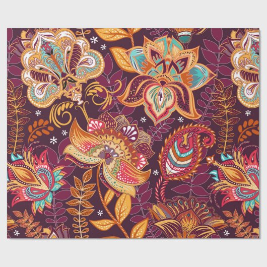 Helles, nahtloses Muster im Paisley-Stil. Bunt Geschenkpapier (Flach)