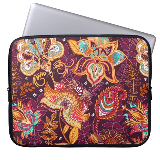 Helles, nahtloses Muster im Paisley-Stil. Bunt Laptopschutzhülle (Vorderseite)