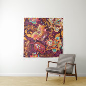 Helles, nahtloses Muster im Paisley-Stil. farbenfr Wandteppich (Beispiel (Horizontal))