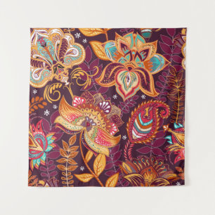 Helles, nahtloses Muster im Paisley-Stil. farbenfr Wandteppich