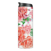 Helles, nahtloses Muster mit Blume. Rose. Wasser Thermosbecher (Nach rechts gedreht)