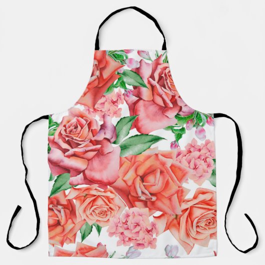 Helles nahtloses Muster mit Blumen. Rose. Wasserfa Schürze (Vorderseite)
