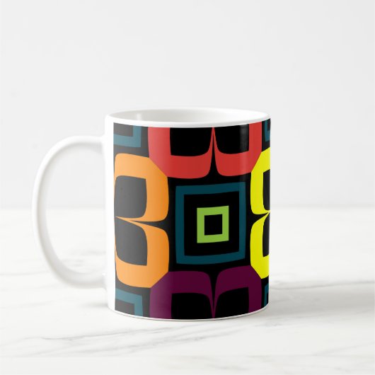 Helles, nahtloses Muster mit bunten Blume auf eine Kaffeetasse (Links)