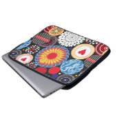 Helles, nahtloses Muster verschiedener runder Elem Laptopschutzhülle (Vorne Knopf)
