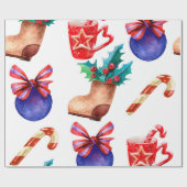 Helles, nahtloses New Year's Muster von Bonbons, b Geschenkpapier (Flach)