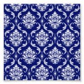 Helles Navy Blue Damask Muster Fotodruck (Vorne)