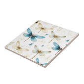 Helles Navy | Elfenbein | Libellen und Schmetterli Fliese (Seite)