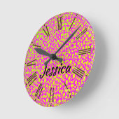 Helles Neon 80's Retro Runde Wanduhr (Winkel)