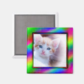 Helles Neon Foto Frame Magnet (Vorderseite/Rückseite)