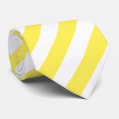 Helles Neon Gelb und Weiße Stricknacken Krawatte (Gerollt)