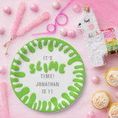 Helles Neon-Grün-Schleim-Party Pappteller (Party)